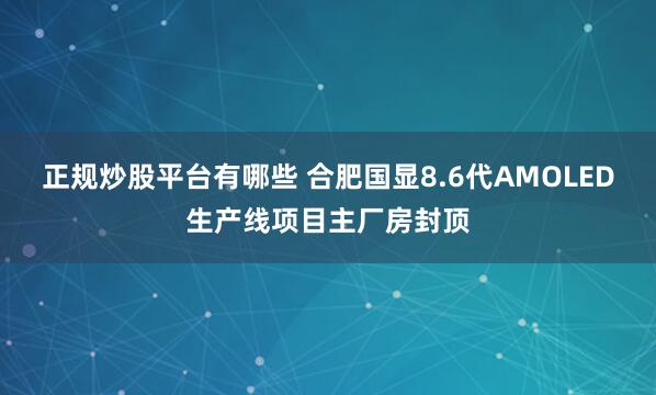 正规炒股平台有哪些 合肥国显8.6代AMOLED生产线项目主厂房封顶